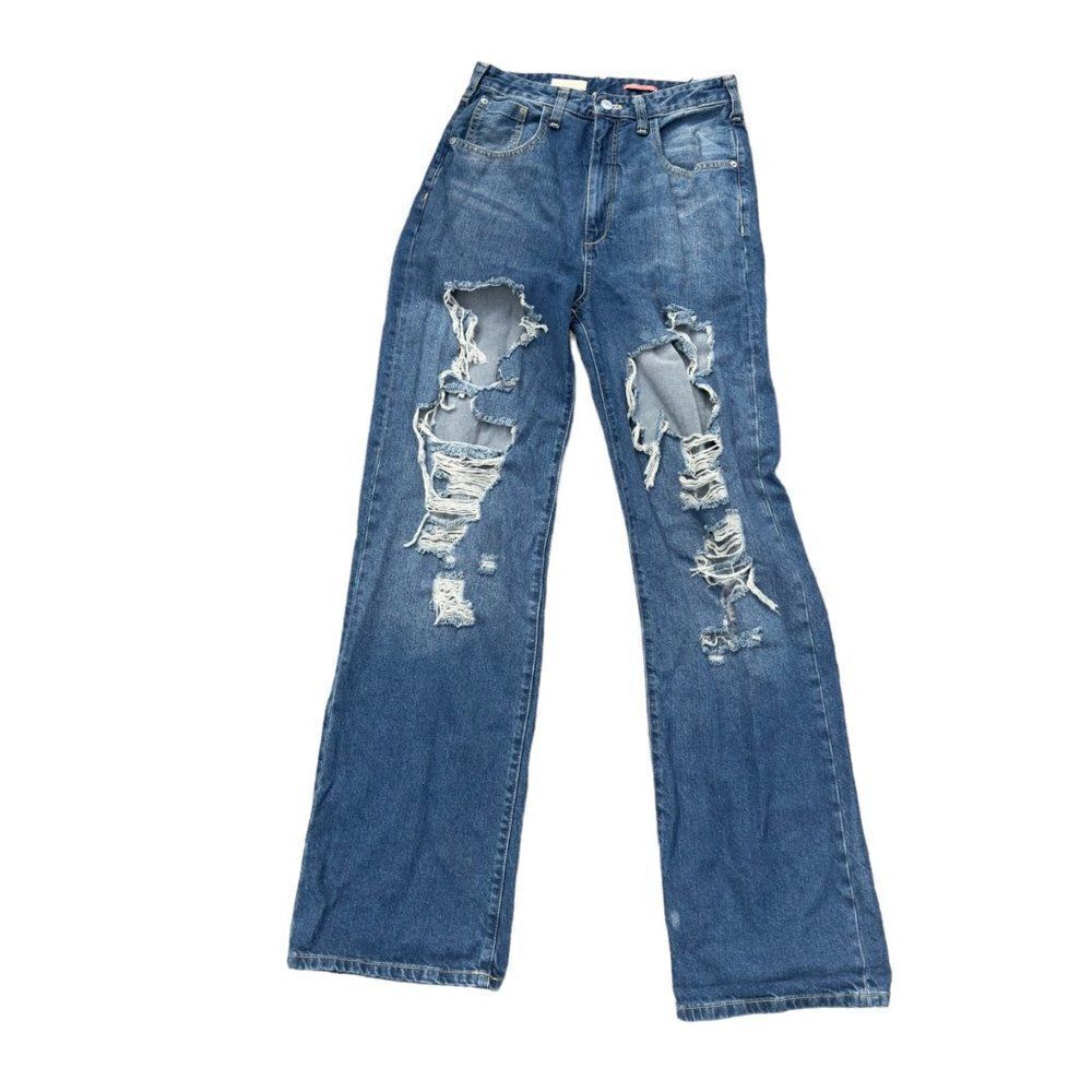 Anthropologie Pilcro Joey High Rise Straight Leg Distressed Jeans Women's 26T